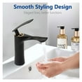 thumbnail image 3 of Bathroom Basin Faucet, Deck Mounted Black Chrome Gold Luxury Sink Tap, Single Hole Water Tap Hot And Cold Basin Mixer, 3 of 9