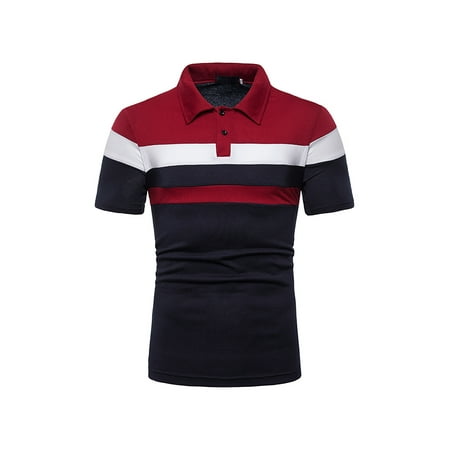 CVLIFE Color Block Striped Polo Shirt for Men Summer Wear Basic Casual ...