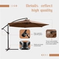 thumbnail image 2 of Devoko 10 Ft Patio Offset Cantilever Umbrella Outdoor Market Hanging Umbrellas with Crank & Cross Base, Brown, 2 of 5