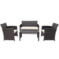 thumbnail image 3 of Patiojoy 8PCS Outdoor Patio Furniture Sets Weather-Resistant Rattan Sofas w/ Soft Cushion White, 3 of 8