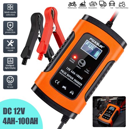 MDHAND LCD 12V Car Automatic Battery Charger AGM GEL Intelligent Pulse Repair Starter