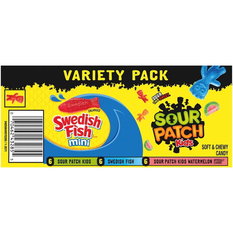 Sour Patch Kids and Swedish Fish Soft and Chewy Candy Variety Pack