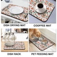 thumbnail image 4 of 2 Pack Washable Rubber Multicolored Flower Leaves Dish Drying Mats for Kitchen Counter Home Large Coffee Bar Pad Accessories and Decor for Utensils Stemware (2pcs 19.5''x12''), 4 of 6