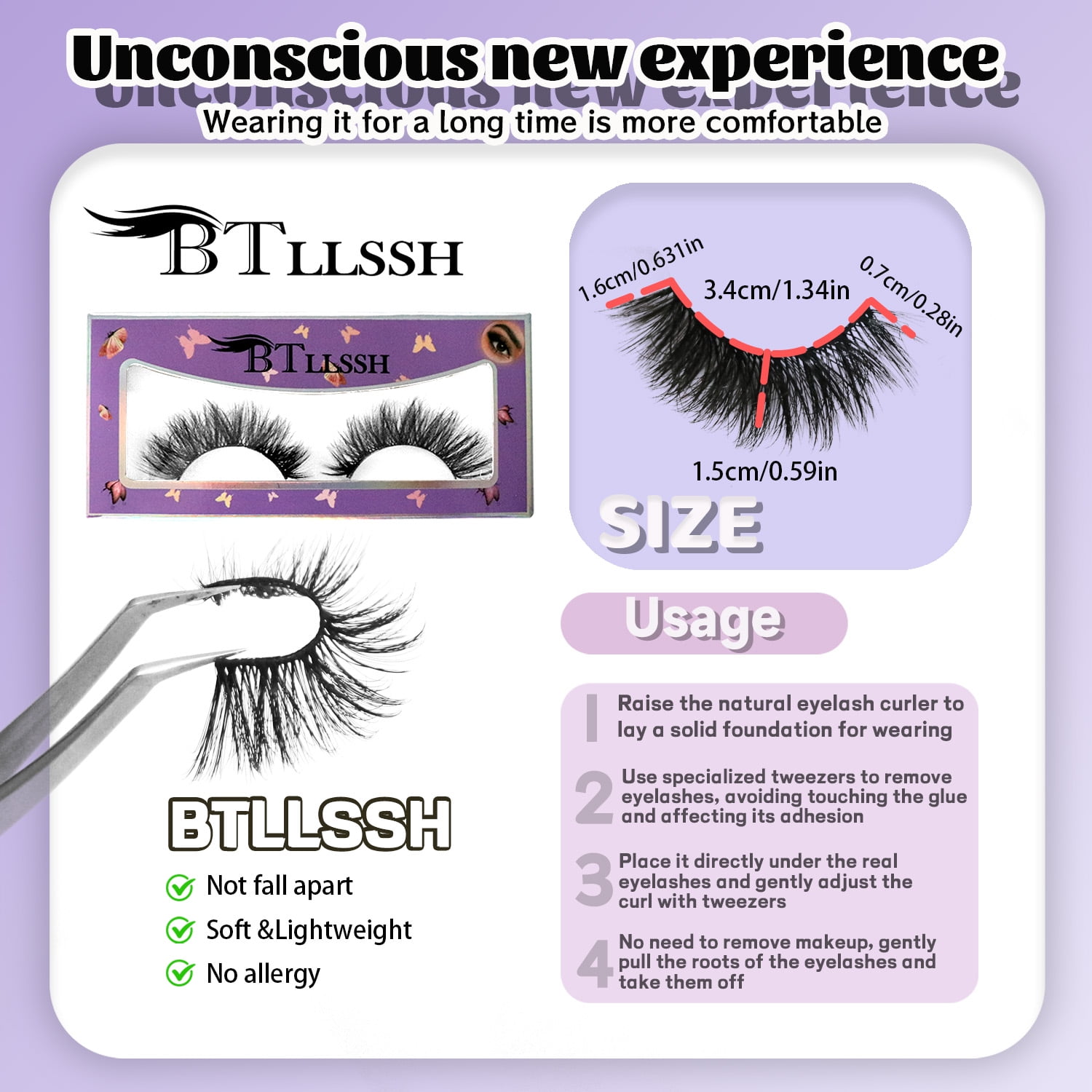 False 24 PAIR 4 Styles Eyelashes Cross Fluffy Natural BTLLSSH