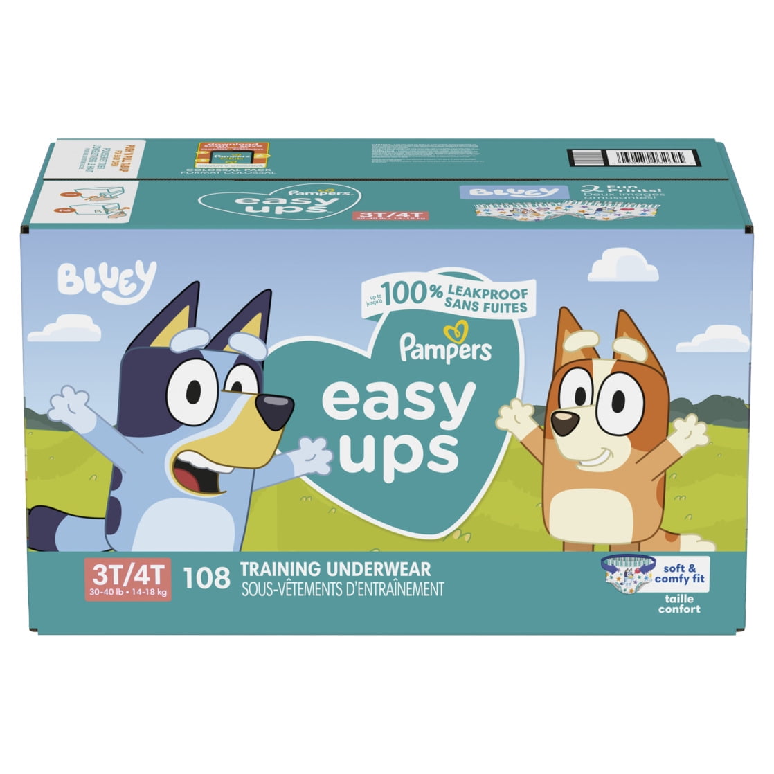 Pampers Easy Ups Bluey Potty Training Pants Boys 3T-4T, 108 Count (Select for More Options)