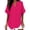 Hot Pink, variant on T Shirts for Women V Neck Short Sleeve Loose Blouses Casual Solid Color Summer Tunic Tops, L