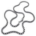 thumbnail image 1 of Collar de joyería para hombre - Cadena - Eslabón retro motero de 4 mm - Acero inoxidable - para hombre - Color negro S---Código de producto 32794, 1 of 4