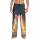 thumbnail image 1 of Fotbe Starry Sky Constellation Cat Pantalones de Pijama para Hombre, Pantalones de Dormir, Pantalones de Casa con Cintura Ajustable y Bolsillos-3X-Large, 1 of 6