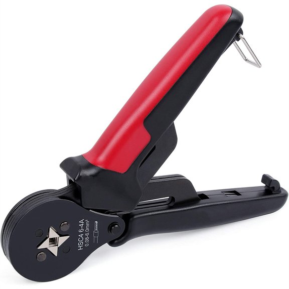 Mini HSC8 6-4A Ferrule Crimping Tool Self-adjustable Ratchet Wire Tubular Terminals Crimper Plier for AWG 28-10(0.08-6mm²) ,Built to Last