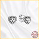 thumbnail image 1 of Pendientes asimétricos de Plata de Ley 925 para mujer, aretes con forma de corazón, brillantes, originales, regalo de moda, 1 of 4