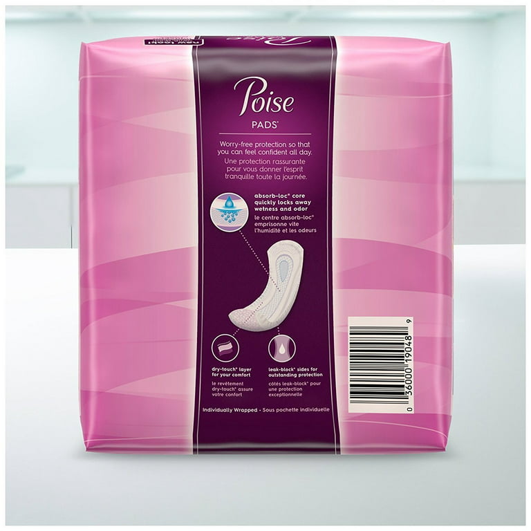 Poise Incontinence Pads, Moderate Absorbency, Regular, 66 Count