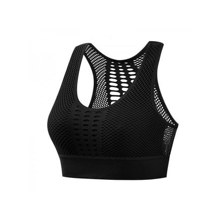 

SUPERHOMUSE Women Sexy Sports Bra Mesh Breathable Sports Top Push Up Female Seamless Gym Fitness Sports Underwear Running Yoga Bra