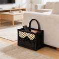 thumbnail image 6 of Storage Basket Boho Woven Fabric Storage Basket,Large Collapsible Floral Laundry Hamper Portable Folding Storage for Clothes Toys （Black）, 6 of 6
