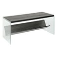 thumbnail image 4 of Convenience Concepts SoHo Glass Coffee Table with Shelf, Weathered Gray/Glass, 4 of 6