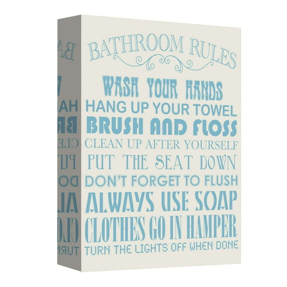 PTM Images,Bathroom Rules , 16x20, Decorative Canvas Wall Art