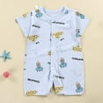 thumbnail image 2 of Zanarzt Baby Girl Summer Bodysuit Cotton Baby Boys Romper Short Sleeve Baby Jumpsuit with Snap Cozy Baby Bodysuit for Boys Sky Blue,6-12 Months, 2 of 4