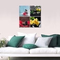 thumbnail image 2 of Zen Canvas Wall Art Spa Still Life with Black Stone Green Candle Pink Waterlily Yellow Flowers Picture Posters for Spa Yoga Room Bathroom, Framed Green 12"x12"x4pcs, 2 of 6