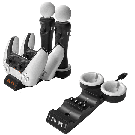 4-in-1 PSVR Move Controller Charging Dock | LED Indicator Charger Station for PS5