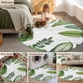 thumbnail image 5 of Round Rugs 7Ft, Green Leaves Round Area Rug Washable Indoor Throw Carpet, Tropical Summer Botanical Watercolor Elegant Wooden Large Non Slip Circle Rug for Dining Room Playroom Home Decor Aesthetic, 5 of 8