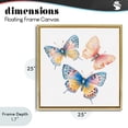 thumbnail image 4 of Stupell Industries Bohemian Whimsical Butterfly Trio Gold Floating Frame Canvas Art, 25 x 25, by Creative Studio, 4 of 8