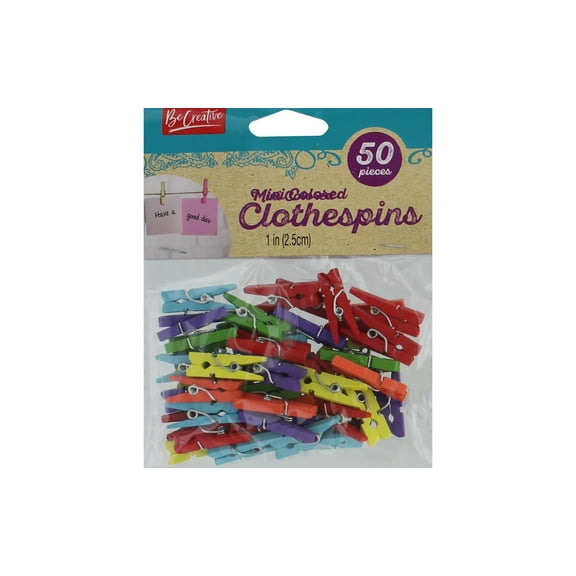 Leisure Arts Clothespins Wood 1" Mini Astd 50 piece