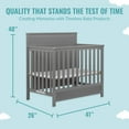 Dream On Me Harbor Full Panel 4 in 1 Convertible Mini Crib, Storm Grey