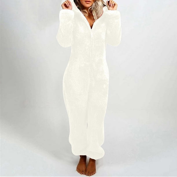 Wide Leg Jumpsuits for Women Long Sleeve Hooded Jumpsuit Pajamas Casual  Winter Warm Rompe Sleepwear Womens Jumpsuits Dressy on Clearance