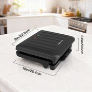 KEINVE Electric Grill and Panini Press, Tough Non-Stick Coating, Drip Tray Catches Grease, Black