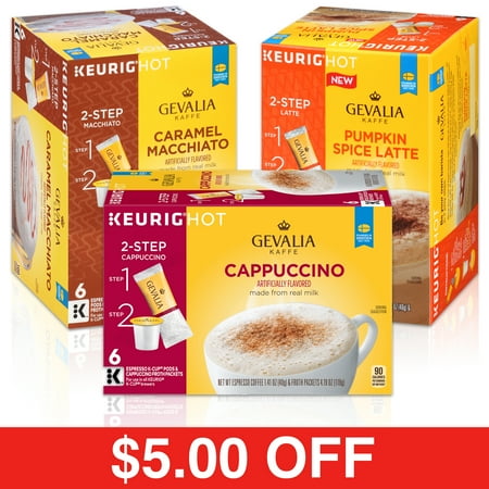 Latte Variety Pack: Gevalia Pumpkin Spice, Caramel Macchiato, & Cappuccino Espresso