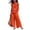 Orange, variant on Two Piece Sets for Women Linen Sleeveless Ruffle Top and Wide Leg Pants Matching Lounge Sets Vacation Travel Airport Outfits