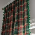 thumbnail image 3 of Nvzi Cotton Linen Tartan Curtains with Tassels Christmas Plaid Window Drapes Rod Pocket(Green,59"x71"), 3 of 5