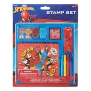 The Spiderman Stamp Set has drawing pad, sticker roll, stampers and ink pad