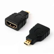 Micro HDMI Adapter - HDMI Female (Type-A) to Micro HDMI Male (Type-D), GearIT Gold Plated Connector Converter Adapter - Lifetime Warranty