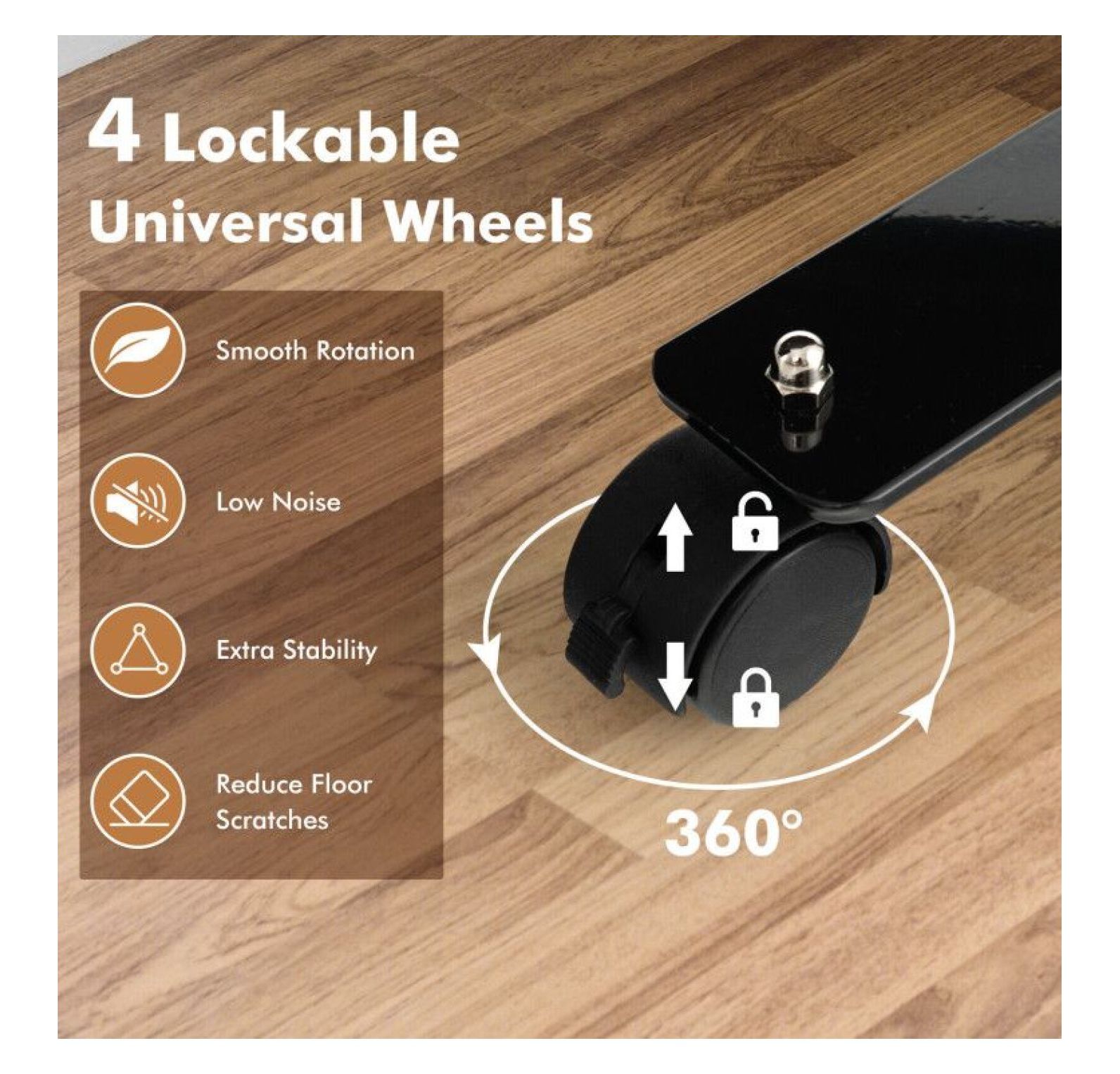 Yunken 6 Ft Single Panel Room Divider on Easy-Roll Casters, Freestanding Mobile Partition Screen for Any Room