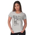 thumbnail image 4 of Cool Fashion Beauty Takes the City Womens Fitted Plus Size Graphic Tee Brisco Brands 2X, 4 of 5