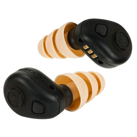 3M PELTOR TEP-200 Kit de Bouchon Tactique, NRR 23dB, Rechargeable, Réduction de Bruit, Construction, Application de la Loi Noir