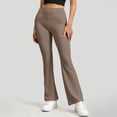 thumbnail image 5 of Women's Workout Flared Leggings High Waisted Bootcut Yoga Pants Casual No Front Seam Tummy Control Stretchy Butt Lifting Yoga Pants, 5 of 7