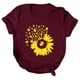thumbnail image 1 of Gibobby Blusa de Trabajo de Manga Corta Mujeres Top O Cuck Outdoor Basic Tee Tops(Vino,CH), 1 of 4