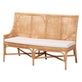 thumbnail image 2 of bali & pari Nantai Bohemian Light Honey Rattan 3-Piece Dining Nook Set, 2 of 6