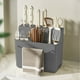 thumbnail image 1 of Organizador de cuchillos y utensilios de cocina de gran capacidad | Estante de plástico de 3 niveles con escurridor para cuchillos, palillos, tablas de cortar y cubiertos | Diseño antivuelco, 1 of 6