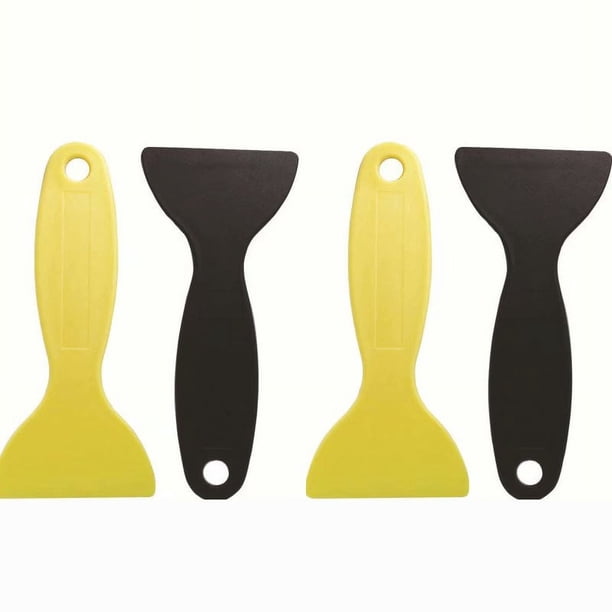 4 piezas de raspador de plástico, cuchillo de masilla, raspador de pintura flexible, herramienta de instalación de pegatinas para raspador de plástico pequeño (4 piezas) para eliminación de resina de