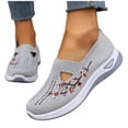 thumbnail image 6 of Orthopedic Shoes for Women,Women Wide Width Breathable Walking Comfortable Slip on Sneakers,Non Slip Arch Support Slip on Shoes Gray 9, 6 of 7