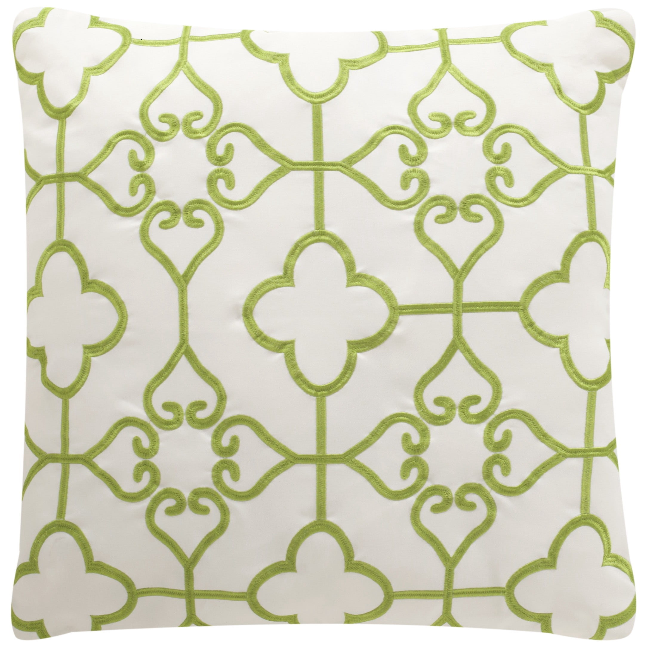 SAFAVIEH Nadia Soleil 20" x 20" Indoor/Outdoor Pillow, Sweet Green/Cream, Set of 2