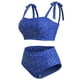 thumbnail image 5 of Bañador de dos piezas para mujer de tallas grandes Agnes Orinda, conjunto de bikini de cintura alta con control de abdomen 3X azul, 5 of 8