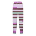 thumbnail image 4 of USNSM Sweatpants for Women Fashion Striped Printed Baggy Pants Sports Casual Workout Jogger Sweatpants with Pockets Purple S, 4 of 4