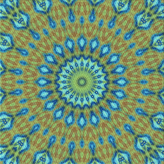 Ahgly Company Indoor Square Patterned Hazel Green Area Rugs, 5' Square