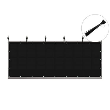Privacy Fence Screen Heavy-Duty 90% Blockage Shade Cover Fencing Net for Wall Garden Gazebo Backyard, 3 x 12 ft., Black