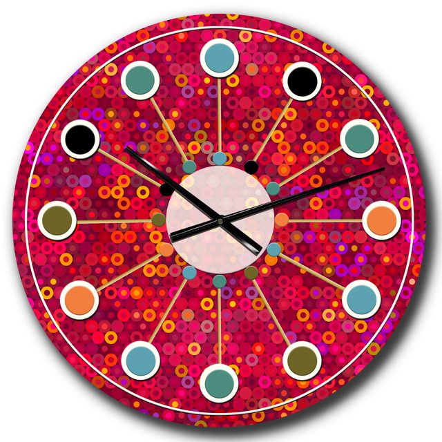 Designart 'circulaire Rétro Design Iii Milieu du Siècle Moderne Horloge Murale