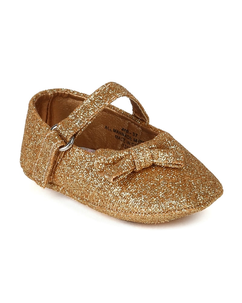 infant girl gold shoes