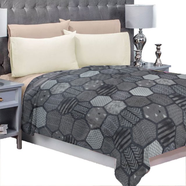 Frazada Matrimonial Ligera Estampada, Flannel Extra Suave MOD .TEXTURAS